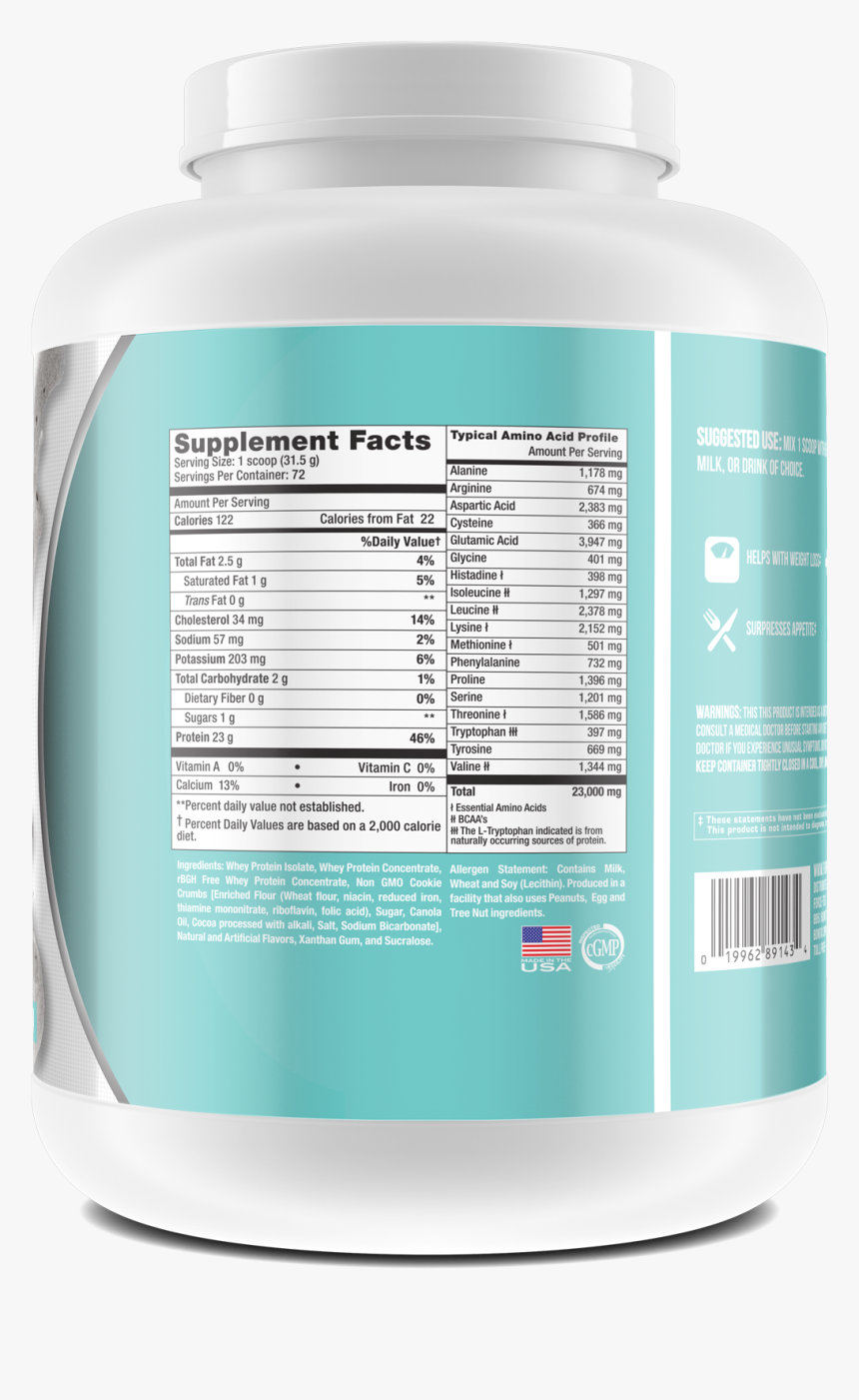 5lb Whey Protein Complex - Whey Protein Complex Nutrition Facts, HD Png Download, Free Download