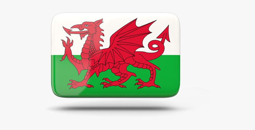 Rectangular Icon With Shadow - Round Welsh Flag, HD Png Download, Free Download