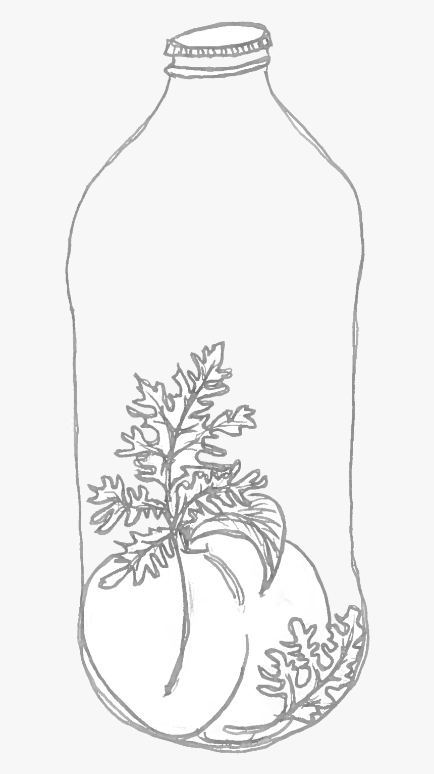 2-3peachandsprig - Glass Bottle, HD Png Download, Free Download