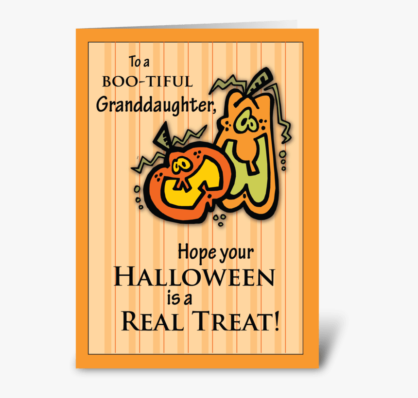 Granddaughter Pumpkins Halloween Greeting Card - Halloween Greeting Cards, HD Png Download, Free Download