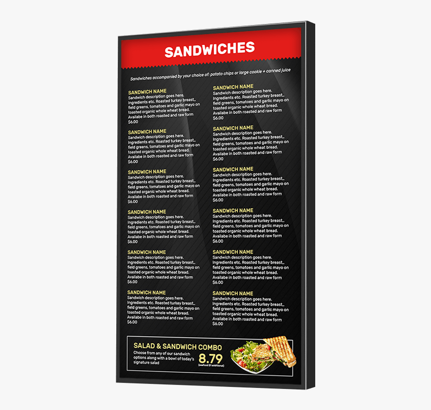 Digital Menu Boards Templates, HD Png Download, Free Download