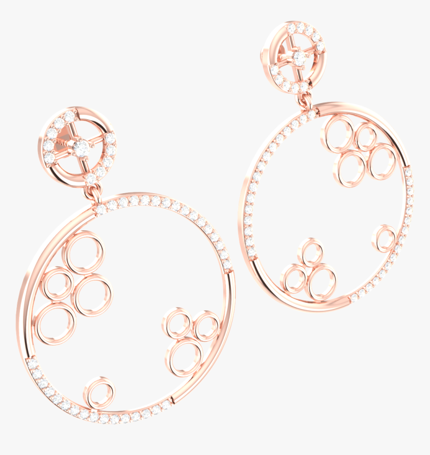 0 75ctw Round Cut Natural Diamond 10k Gold Earrings - Earrings, HD Png Download, Free Download