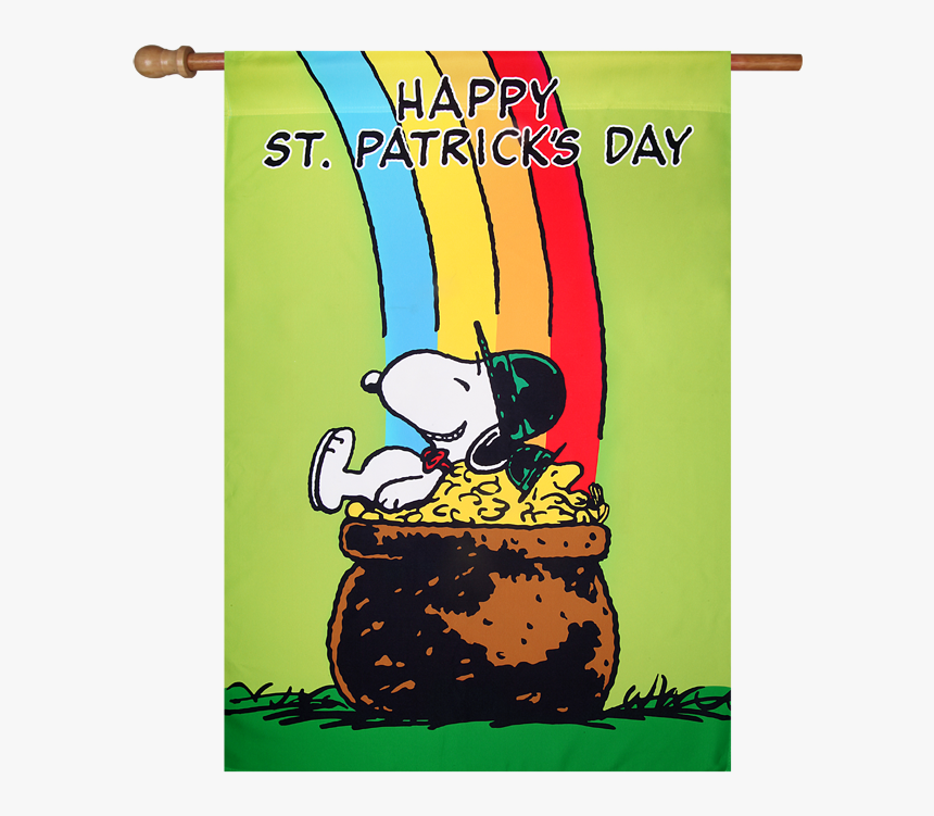 Peanuts Pot Of Gold St Patricks Day Flag - Peanuts Gang St Patricks Day, HD Png Download, Free Download