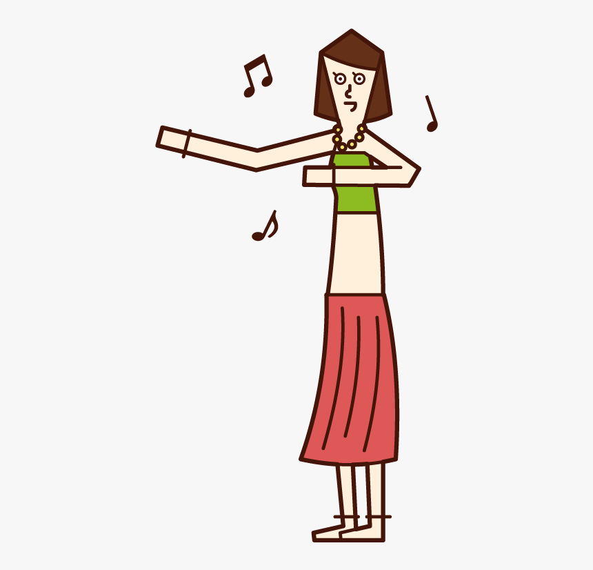 Illustration Of A Woman Dancing Hula Dance - Cartoon, HD Png Download, Free Download