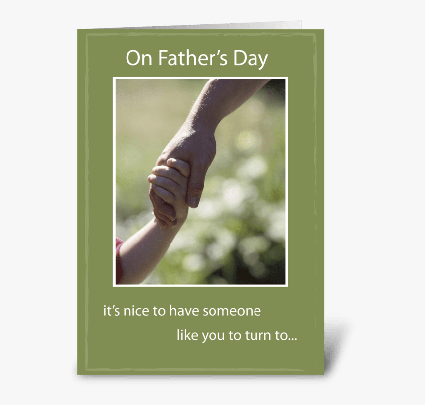 Father"s Day Hand In Hand Greeting Card - Father Holding Son Hand, HD Png Download, Free Download