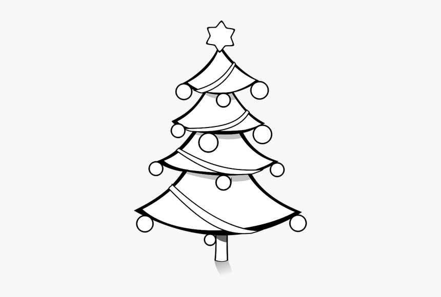 Christmas Tree With Christmas Balls Vector Illustration Christmas Tree Black And White Hd Png Download Kindpng