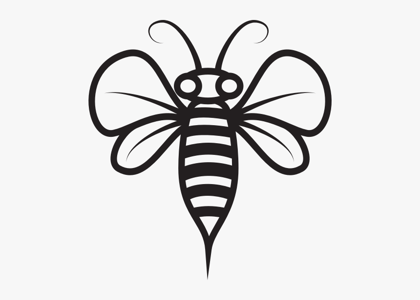 Bee Monochrome Silhouette - Clip Art, HD Png Download, Free Download