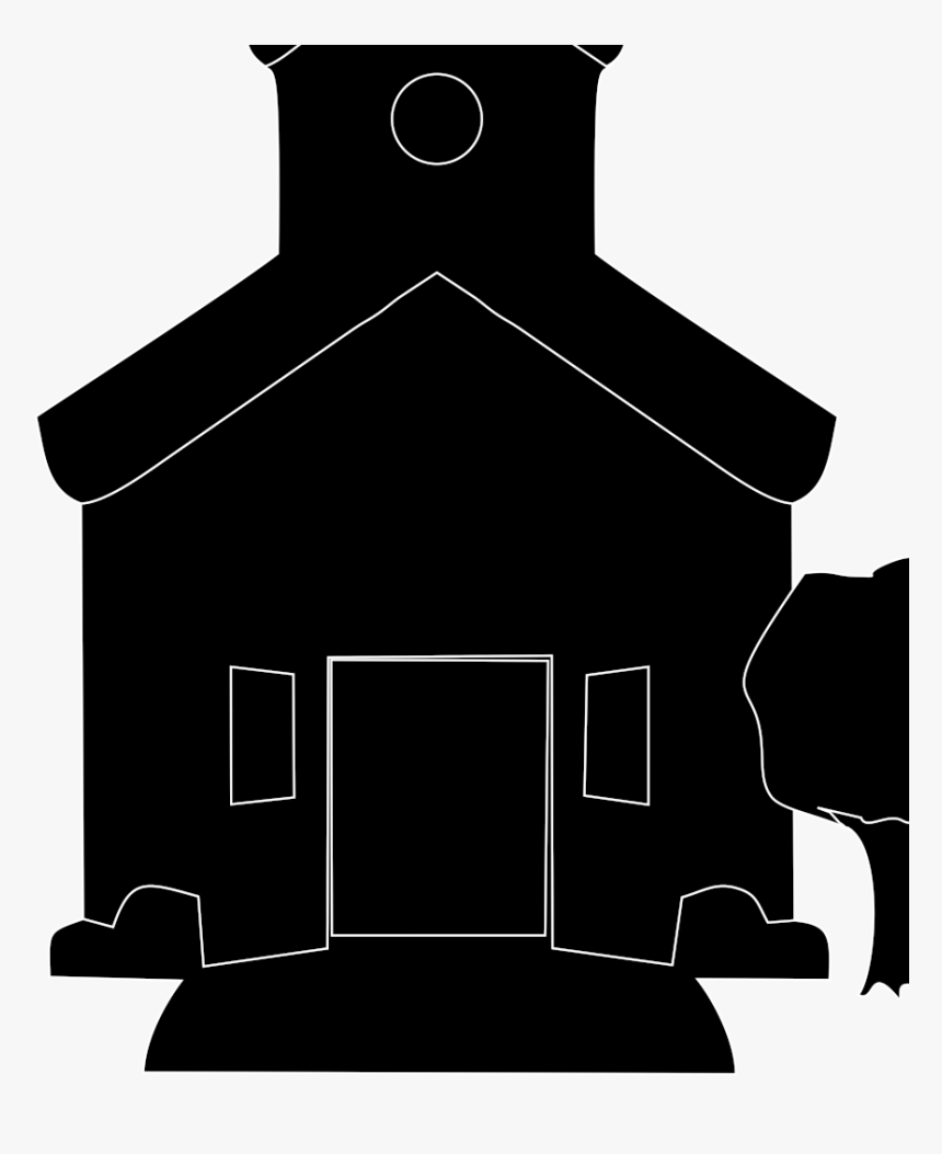 Home With Tree Black Icon Image - House, HD Png Download, Free Download