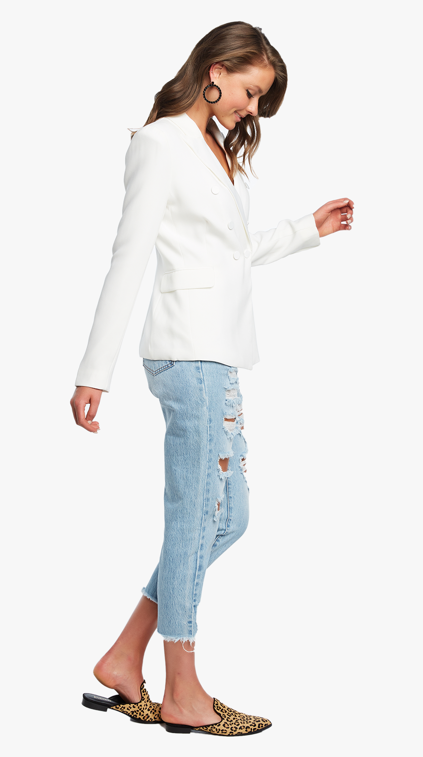 Tuxedo Jacket In Colour Bright White - Girl, HD Png Download, Free Download