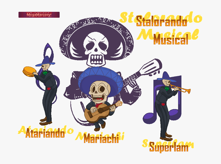 Calavera Mexican Skull Sticker Vinyl Wall Art, Black - Day Of The Dead Guitar, HD Png Download, Free Download