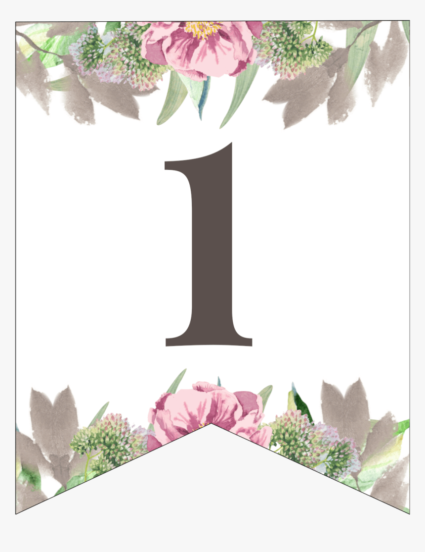 number 1 free printable floral banner flag floral design hd png download kindpng