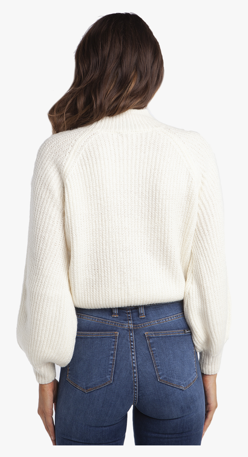 Belle Sleeve Knit Jumper In Colour Cloud Dancer - Cardigan, HD Png ...