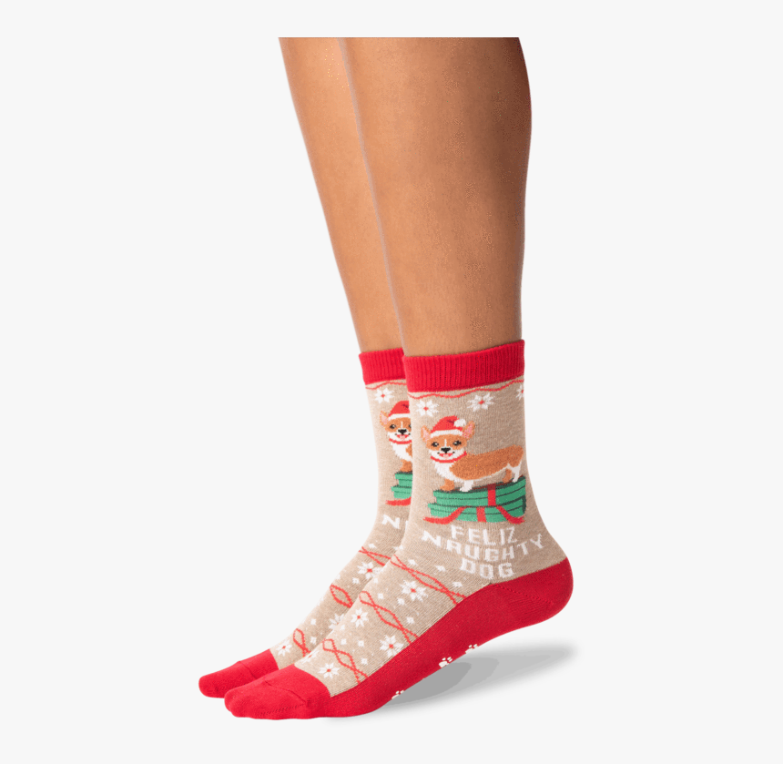 Women"s Feliz Naughty Dog Socks In Hemp Heather Front"
 - Sock, HD Png Download, Free Download