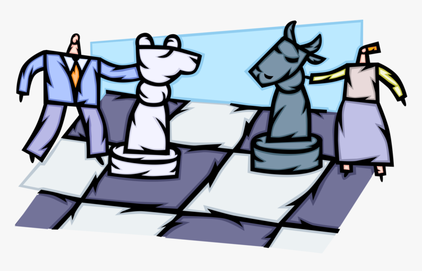 Vector Illustration Of Business Competitors Play Strategy - Cartoon, HD Png Download, Free Download