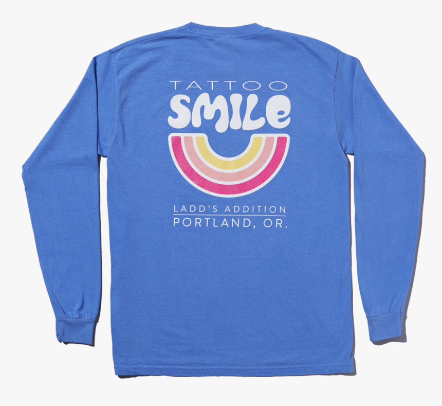 Rainbow Blue Long Sleeve Tee Back 8267 Site, HD Png Download, Free Download