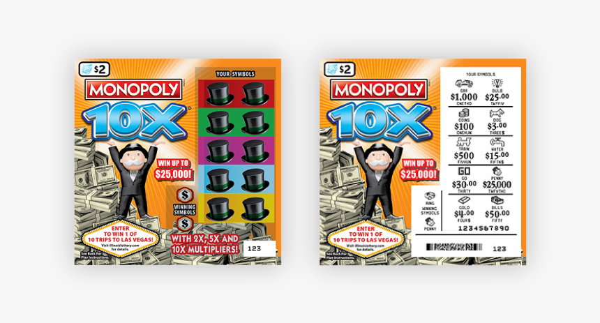 Monopoly 10x Illinois Lottery, HD Png Download, Free Download