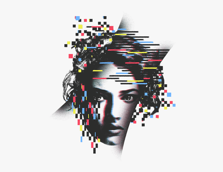 Woman Glitch Portrait, HD Png Download, Free Download