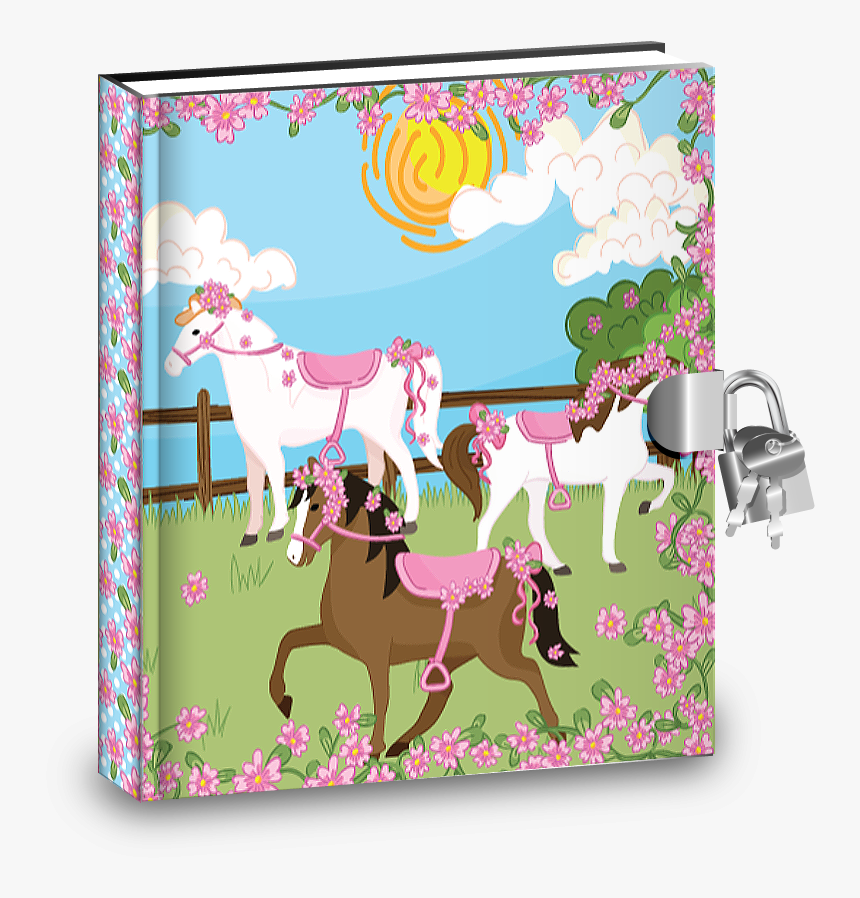 Lovely Pink Horse Kids Diary With Lock - Pony, HD Png Download, Free Download