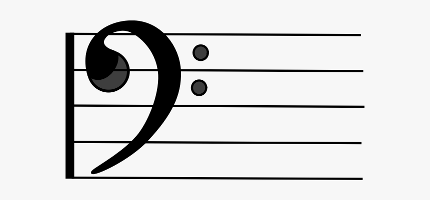 Bass Clef Vector Image - Bass Clef With Stave Transparent, HD Png Download, Free Download