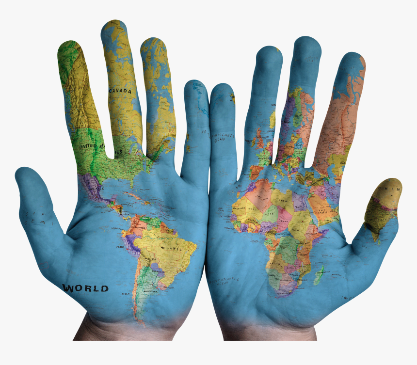 Hands World Map Png, Transparent Png, Free Download