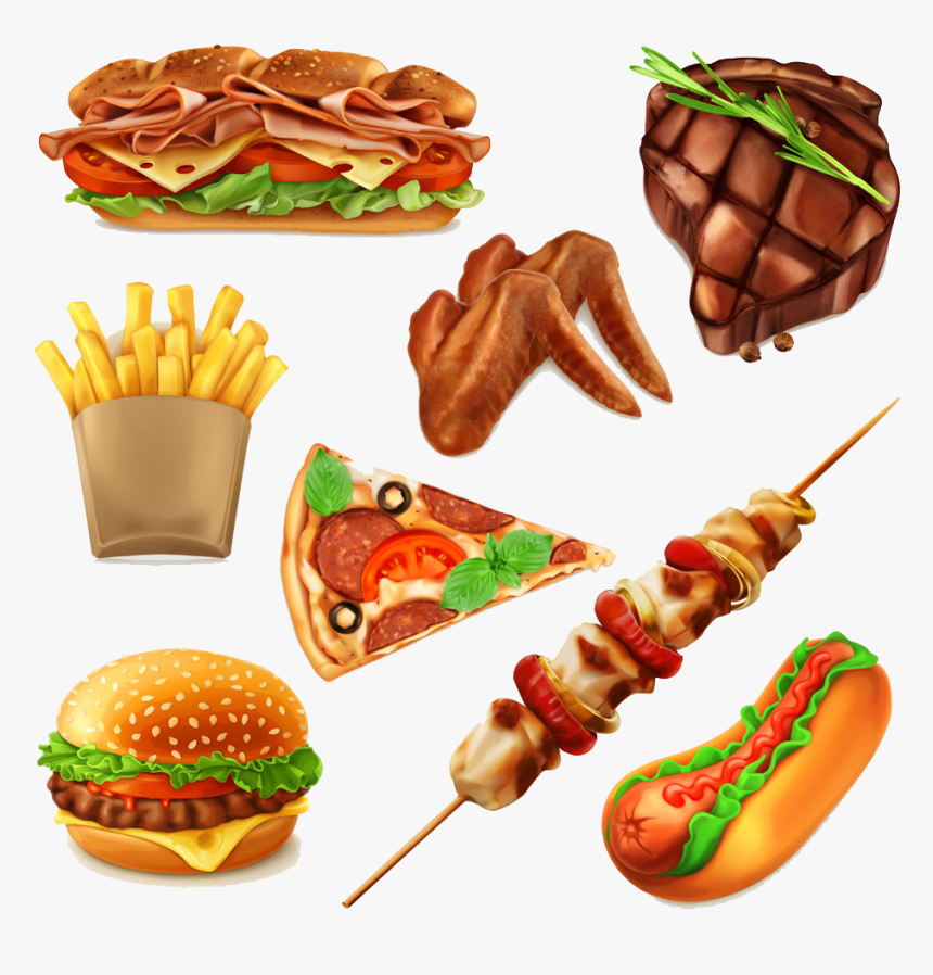 Hamburger Fast Food Photos Transprent Png Free - Vector Fast Food Png, Transparent Png, Free Download