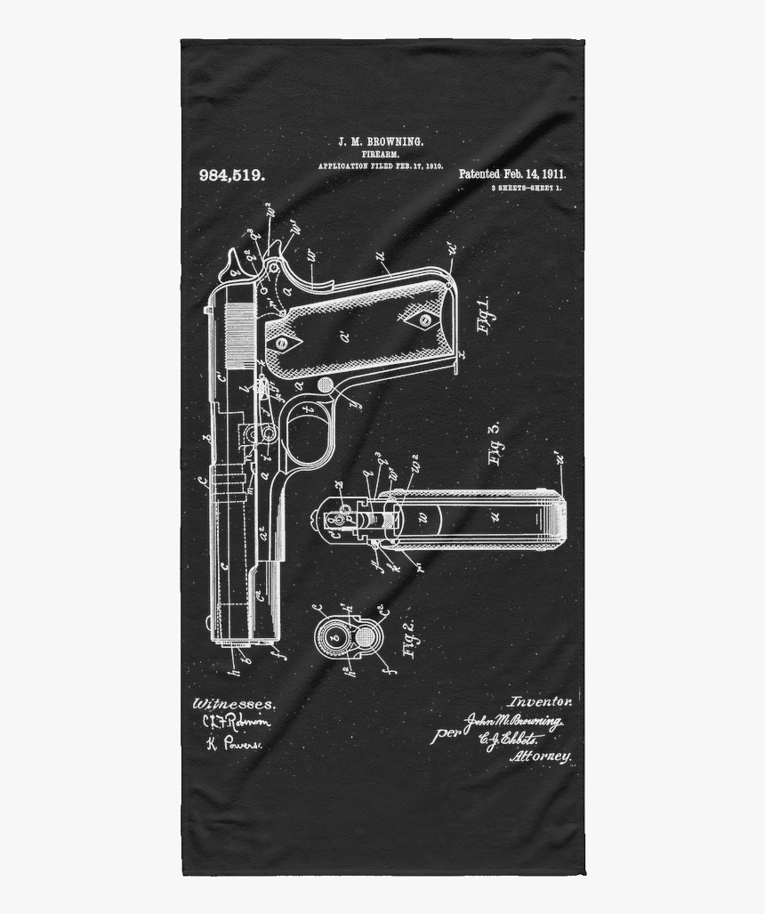 Blueprint Colt 1911 Patent, HD Png Download, Free Download