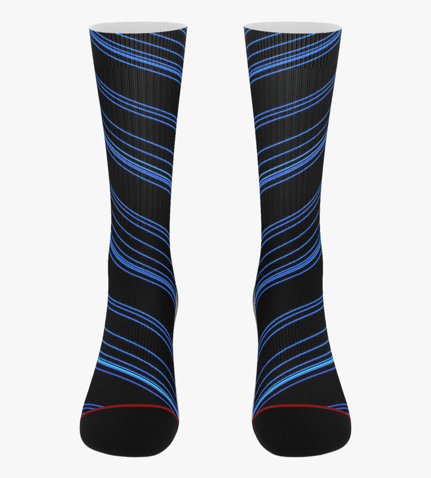 Blue/black Diagonal Striped Socks - Sock, HD Png Download, Free Download