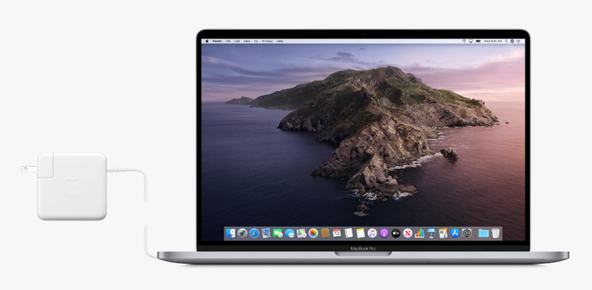 A Macbook Pro With The Power Adapter Attached - Macos Catalina 10.15 3, HD Png Download, Free Download