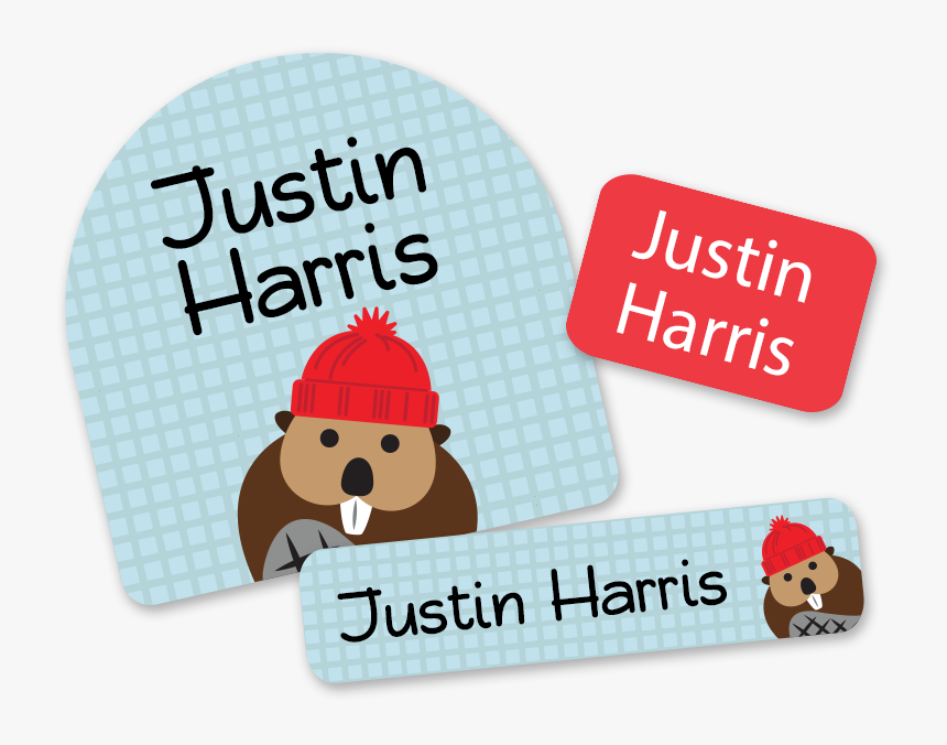 Day Camp Labels With Beaver And Toque - Cartoon, HD Png Download, Free Download