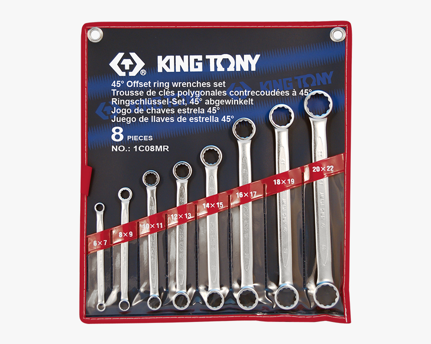 Straight Offset Box End Wrench Set King Tony 1c08mr - Набор Накидных Ключей, HD Png Download, Free Download