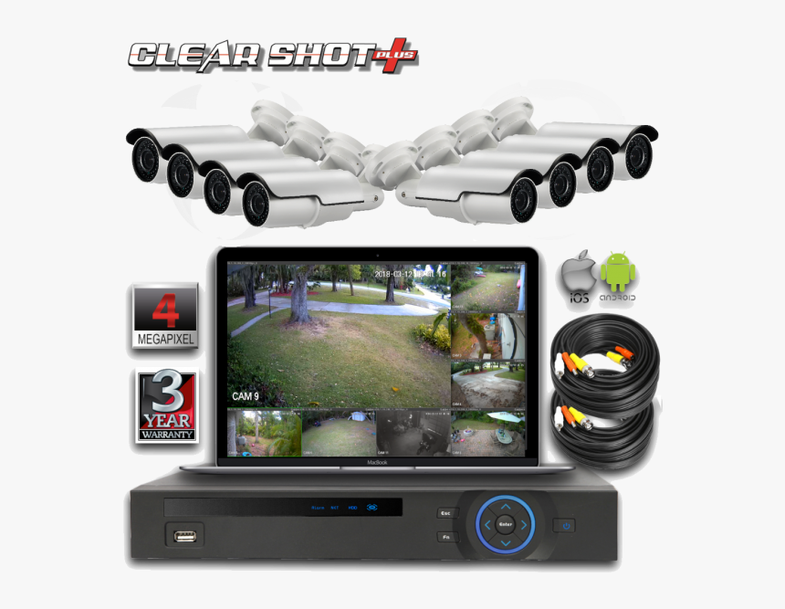 8 Channel 4mp Dvr Surveillance System - 3 Year Warranty, HD Png Download, Free Download