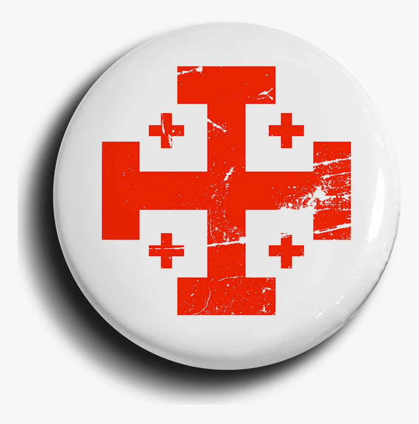 Jerusalem Cross Button"
 Class= - Cruzados Del Santo Sepulcro, HD Png Download, Free Download