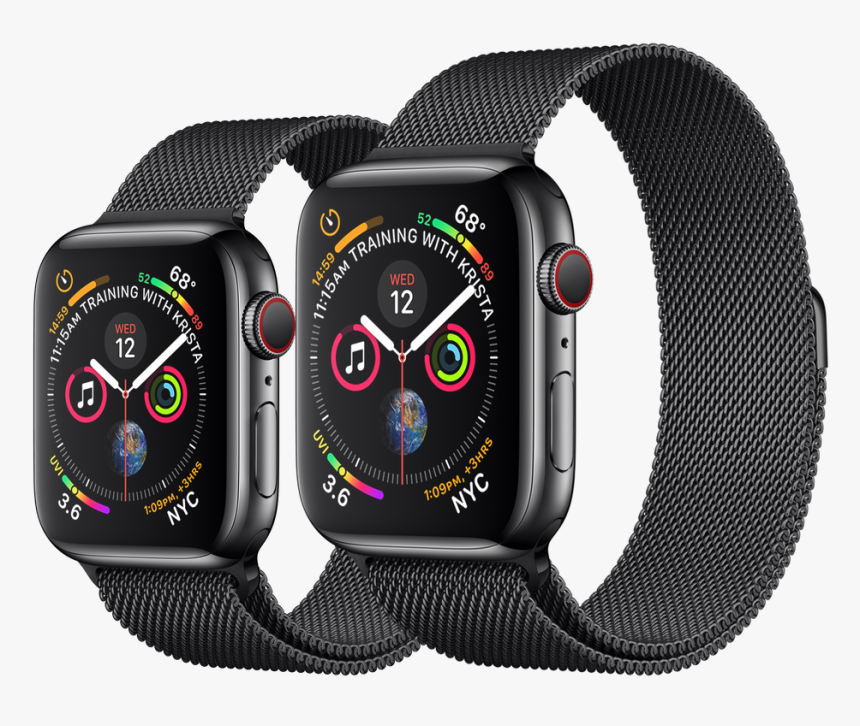 Buy Apple Watch Space Black Stainless Steel Case With - Apple Watch Series 4 44mm Black, HD Png Download, Free Download