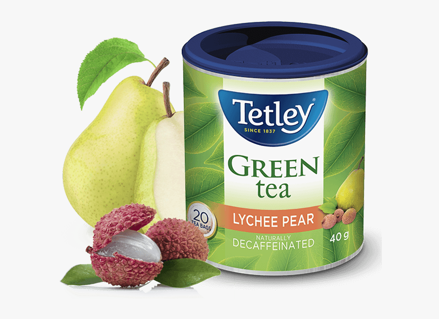 Tetley Decaffeinated Lychee Pear Green Tea - Tetley Green Tea Pomegranate, HD Png Download, Free Download