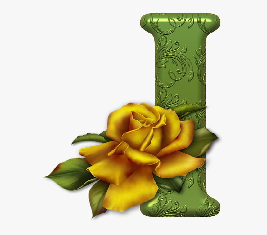 Blindada Por Deus Alfabeto Decorativo Amarelo Rosas, HD Png Download, Free Download