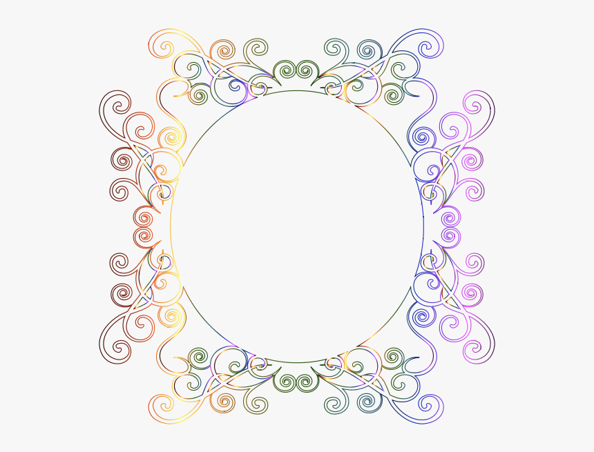 Prismatic Flourish Border - Frame Clipart Golden Elliptical Border Transparent, HD Png Download, Free Download