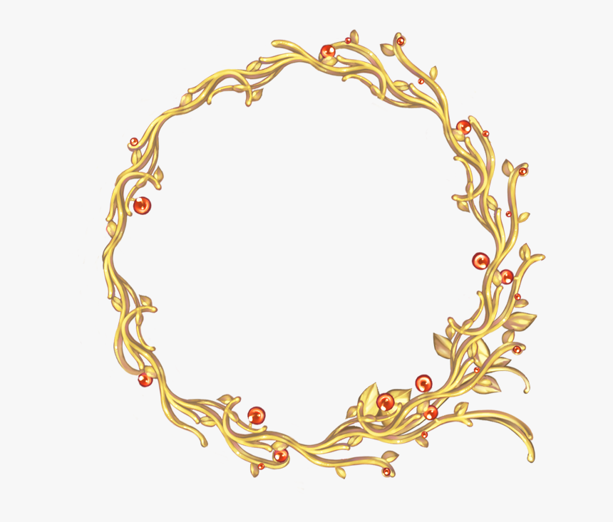 Flower Frame Gold Png, Transparent Png, Free Download