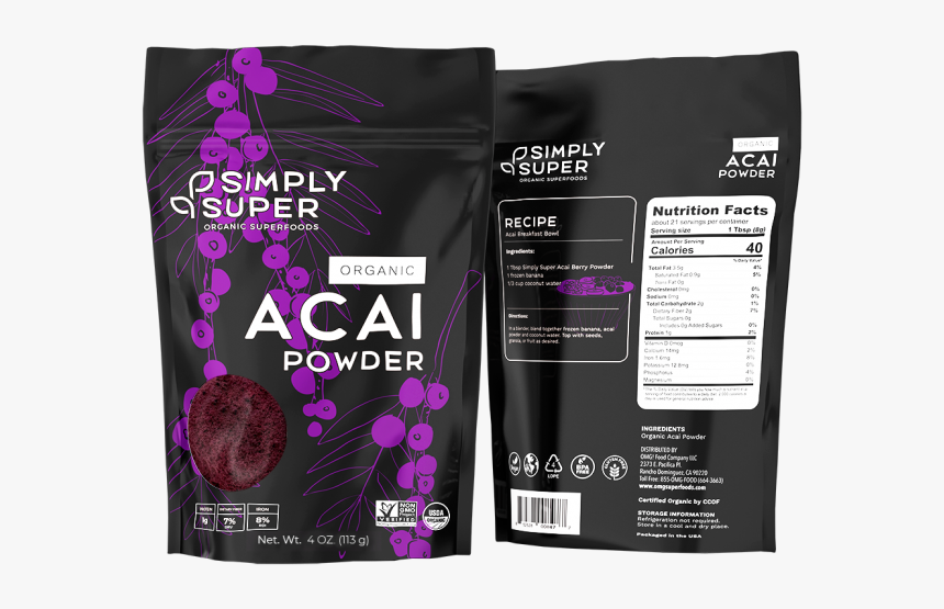 Acai Powder - Organic Maca Powder Simply Super, HD Png Download, Free Download