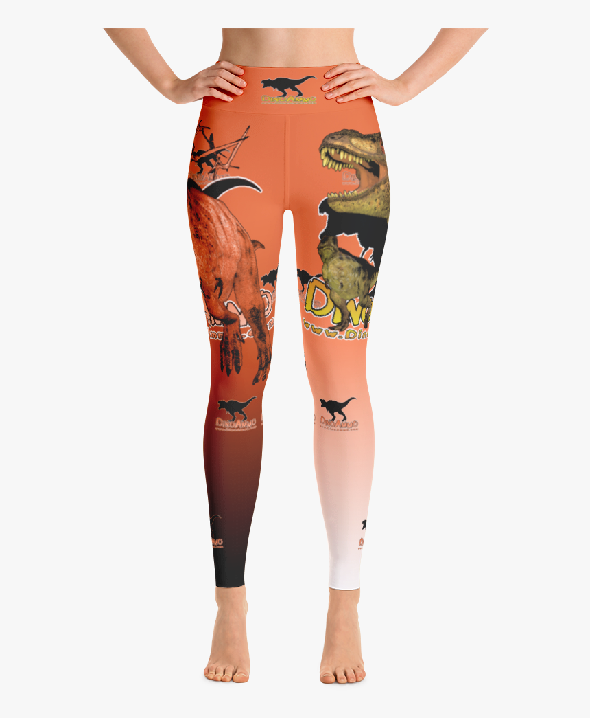 Dino Ammo T-rex Orange Yoga Leggings - Teal Leggings, HD Png Download, Free Download