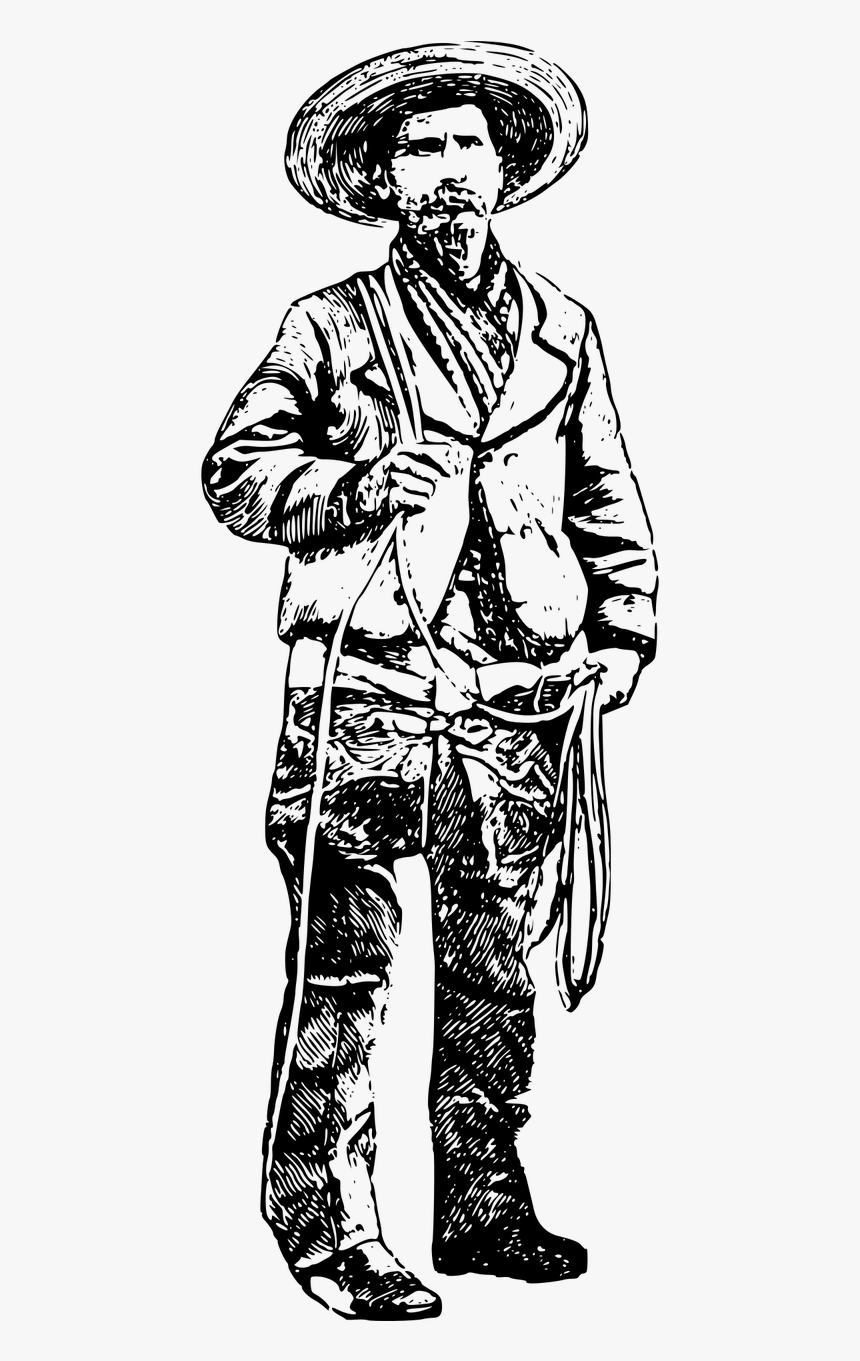 Caballero Clothes Costume Free Photo - Drawing Of A Mexican Man, HD Png Download, Free Download