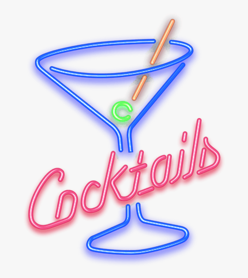 Transparent Neon Letters Png - Cocktail Clipart Neon, Png Download, Free Download