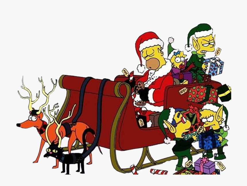 Simpsons Christmas Transparent & Png Clipart Free Download - Simpsons Christmas Background, Png Download, Free Download