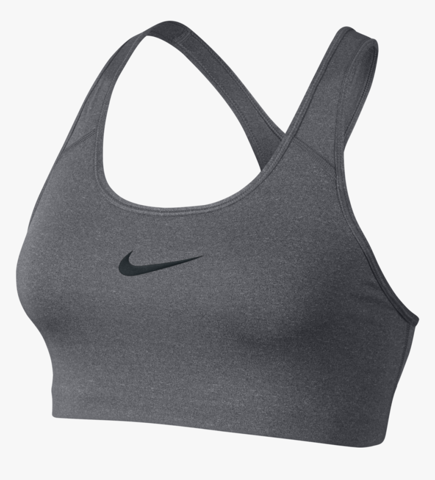Classic Swoosh Sports Bra Women Carbon Heather Antharcite - Nike Sports Bra, HD Png Download, Free Download