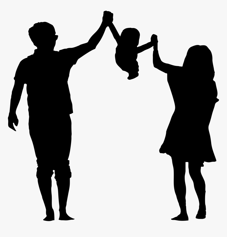 Parents Swinging Child Silhouette Clip Arts - Transparent Background ...
