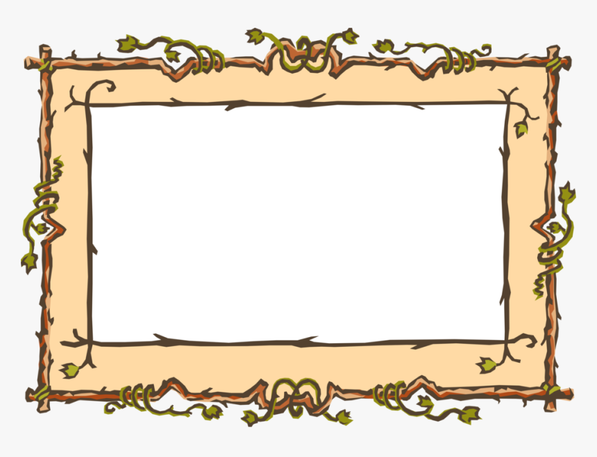 Vector Illustration Of Grape Vines And Twig Frame Border - Picture Frame, HD Png Download, Free Download