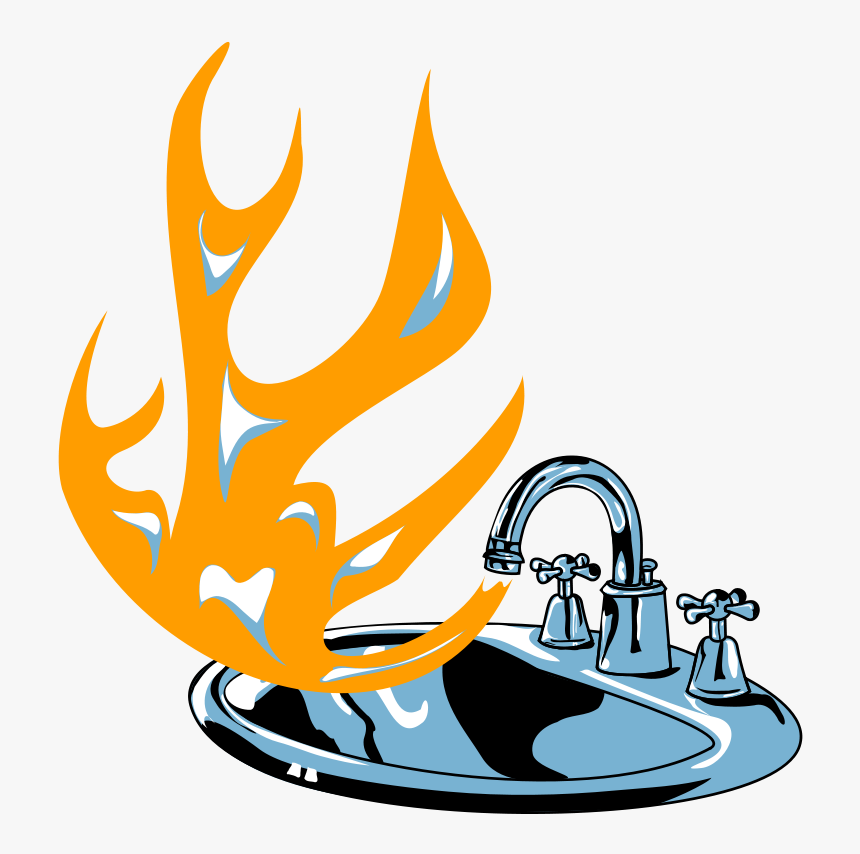 Flaming Sink - Sink Clipart, HD Png Download, Free Download