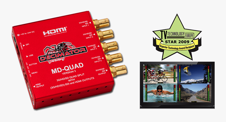 Decimator Md Quad 3g/hd/sd Sdi Quad Split - Decimator Md Quad, HD Png Download, Free Download