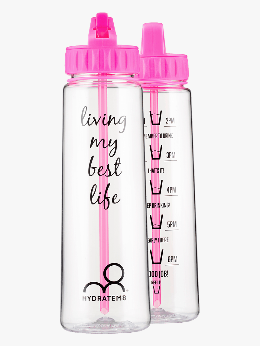 Hydratem8 Electric Pink 900ml Hydration Tracker Water, HD Png Download, Free Download