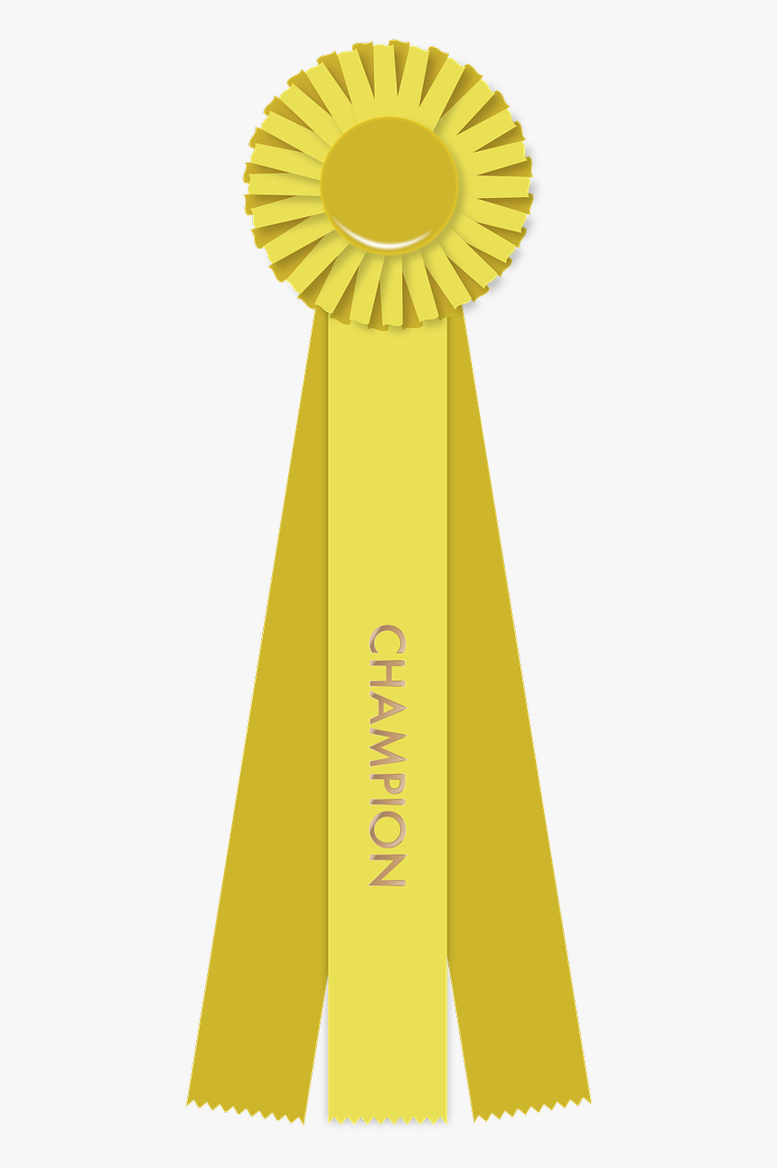 Yellow Ribbon Champion Winner - Trophy, HD Png Download, Free Download