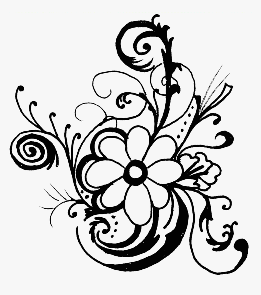 Hawaiian Flower Clip Art Flower Clipart Black And White Hd Png